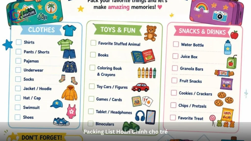 Packing List Hoàn Chỉnh Cho Trẻ