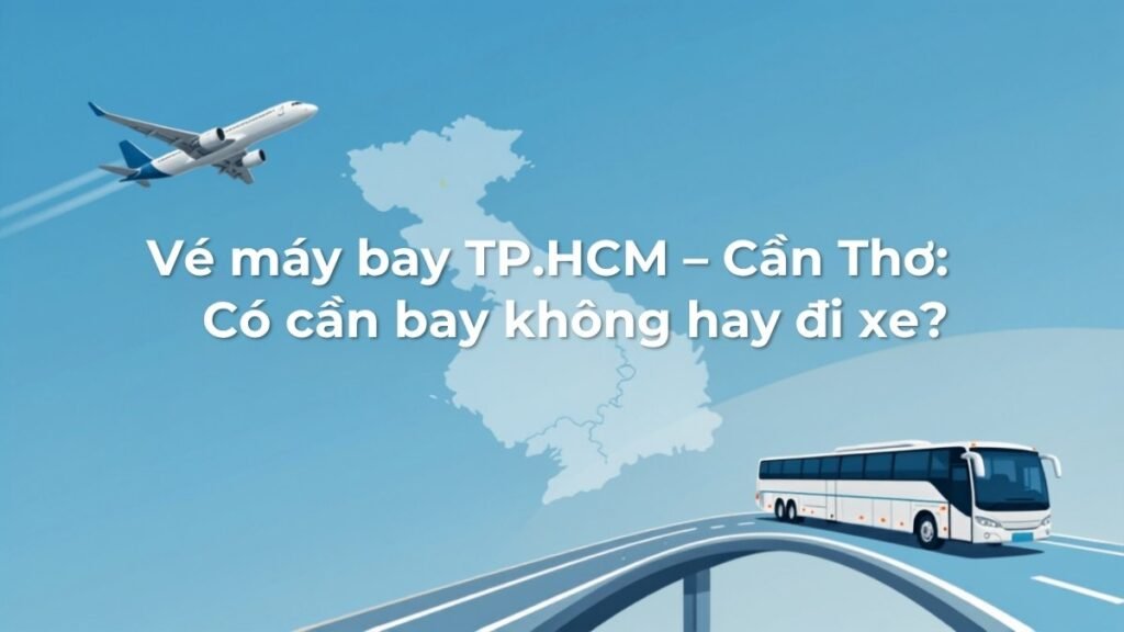 Minh họa so sánh máy bay và xe khách trên tuyến TP.HCM đi Cần Thơ