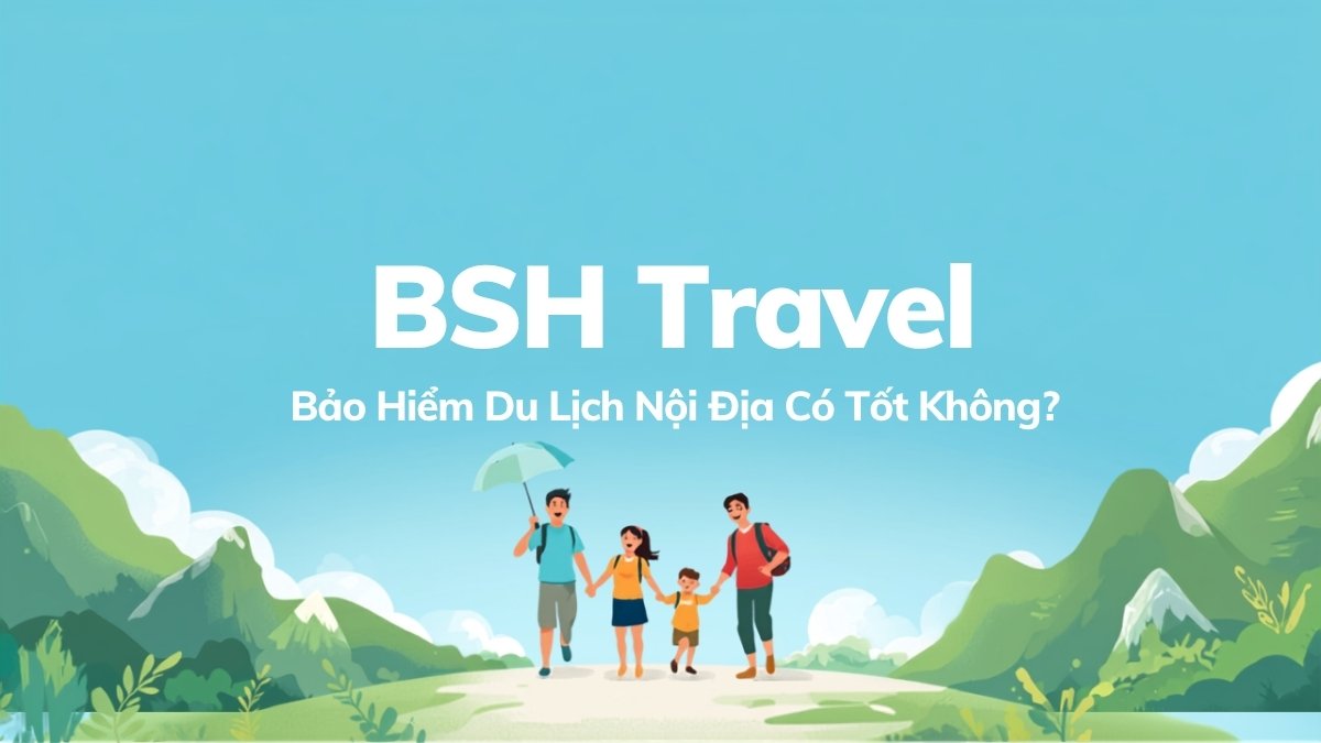 Gia đình Việt Nam du lịch vui vẻ giữa núi non, minh họa cho bài review bảo hiểm du lịch nội địa BSH Travel