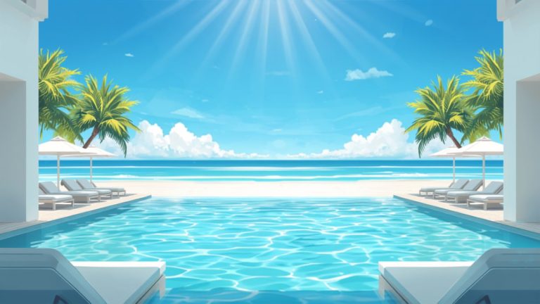 Hồ bơi vô cực hướng ra biển tại khách sạn Đà Nẵng phù hợp cho gia đình
