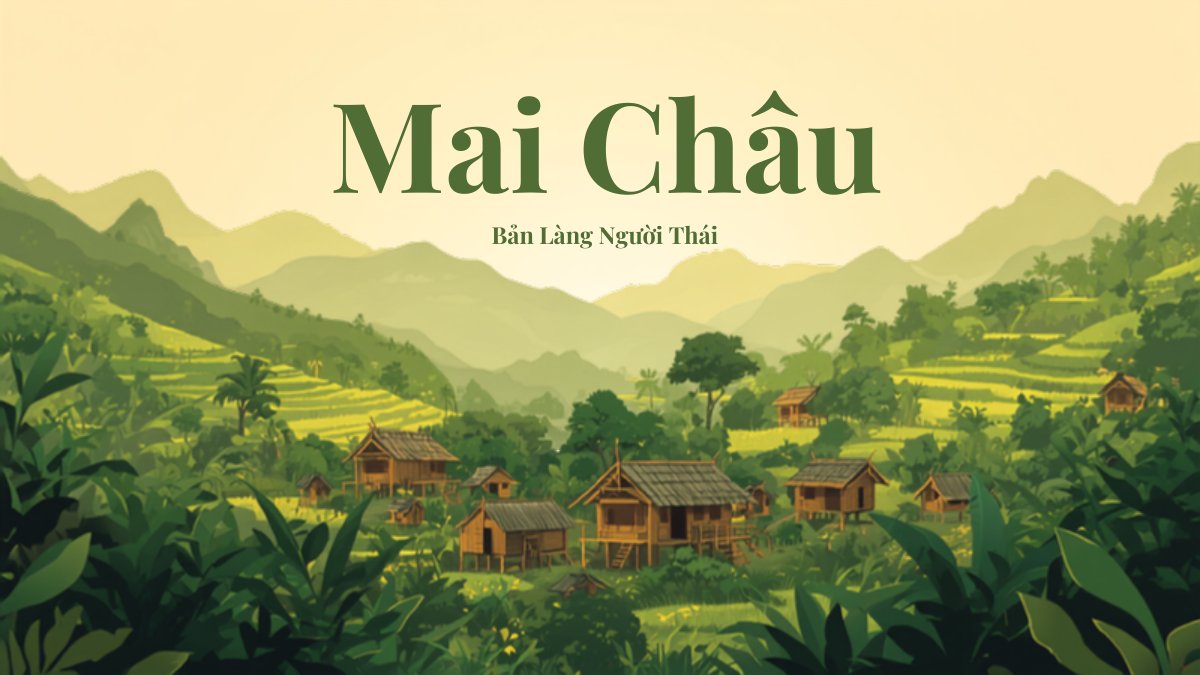 Những ngôi nhà sàn gỗ truyền thống của người Thái nằm giữa thung lũng ruộng bậc thang xanh mướt ở Mai Châu