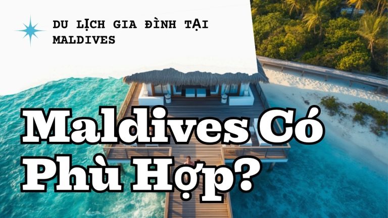 Overwater villa ở Maldives với gia đình nghỉ dưỡng, minh họa bài viết về du lịch Maldives phù hợp gia đình có trẻ em