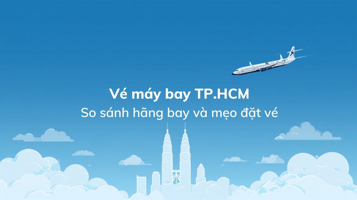 Máy bay bay trên bầu trời xanh hướng tới tháp đôi Petronas, minh họa chặng bay TP.HCM đi Kuala Lumpur