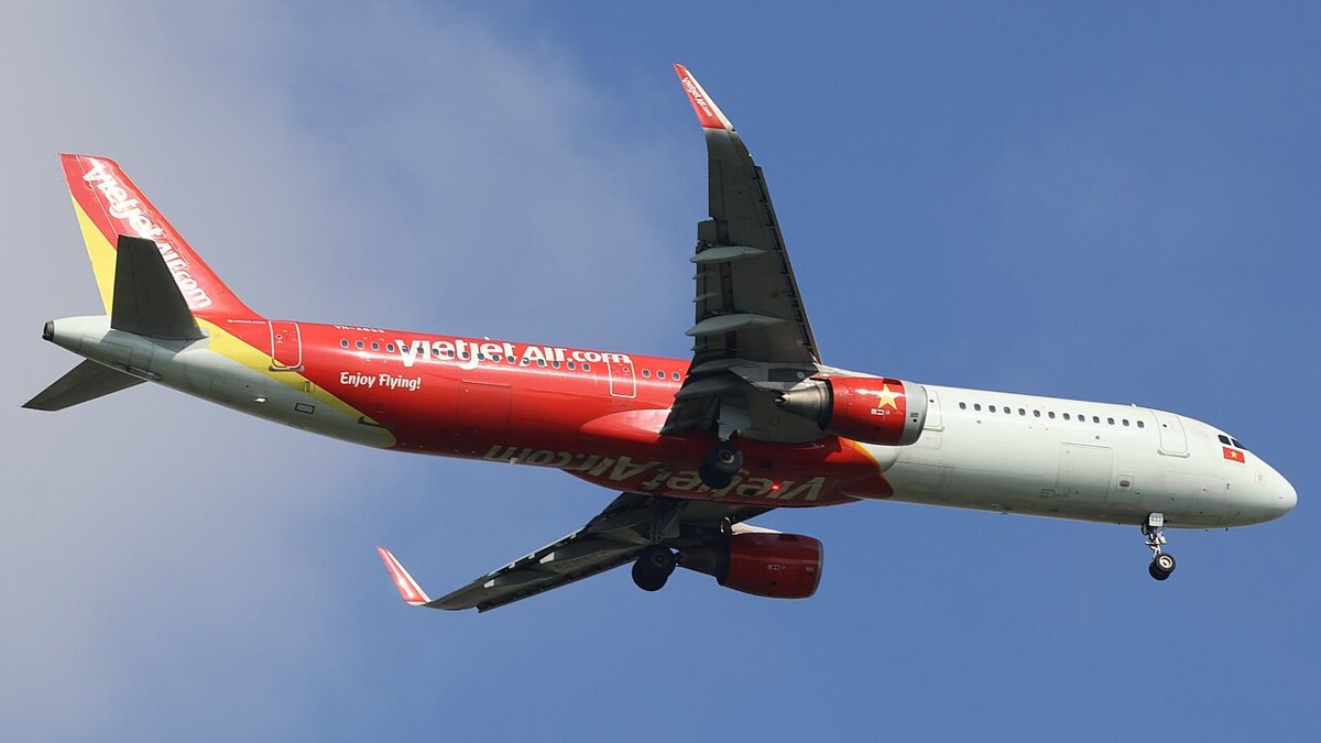 Máy bay Airbus A321 của VietJet Air – hãng thường xuyên mở bán vé flash sale