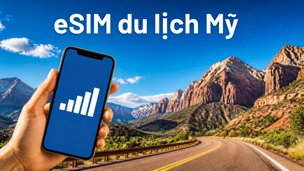 Điện thoại bắt sóng mạnh trên cung đường xuyên bang nước Mỹ – minh họa chọn eSIM du lịch Mỹ