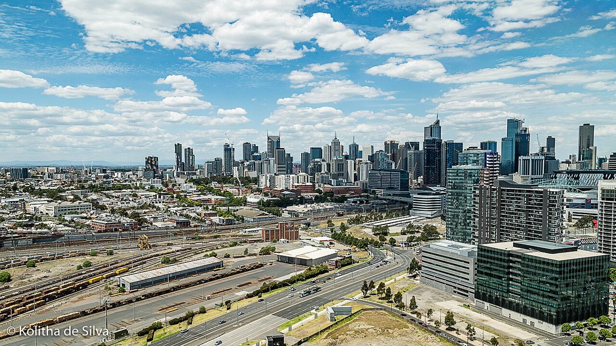 Toàn cảnh thành phố Melbourne, Úc vào ban ngày
