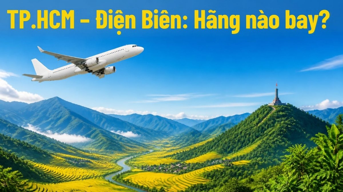 Máy bay bay trên thung lũng lúa chín Tây Bắc – minh họa tuyến bay TP.HCM Điện Biên