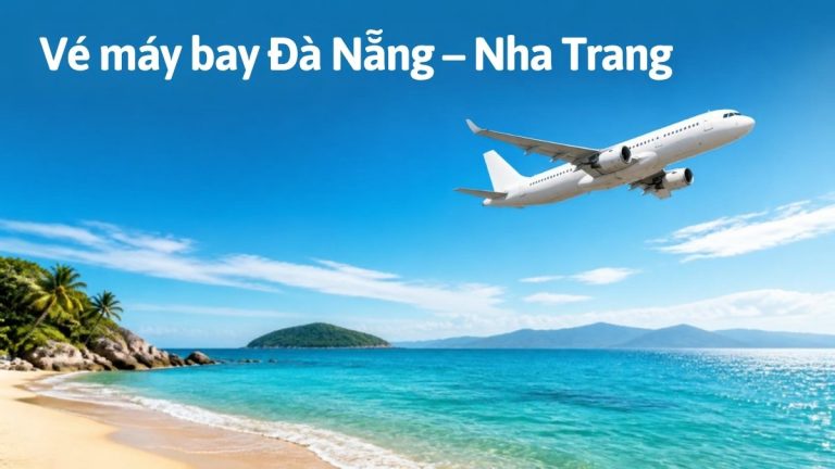 Máy bay chở khách bay trên biển xanh Nha Trang - vé máy bay Đà Nẵng Nha Trang