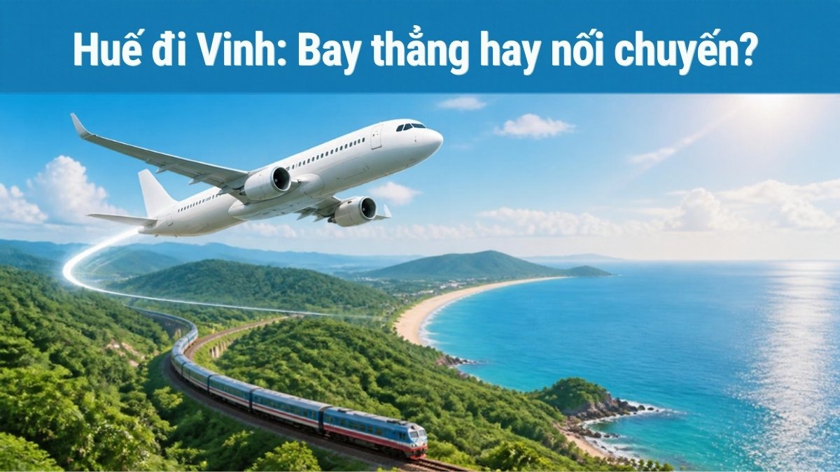 Máy bay và tàu hỏa trên dải đất miền Trung – minh họa hành trình Huế đi Vinh bay thẳng hay nối chuyến